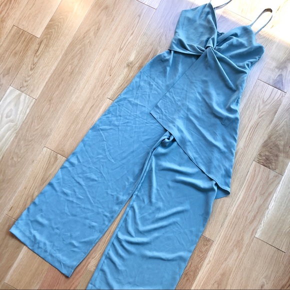 NWT Zara Emerald Green Knotted Jumpsuit - Picture 8 of 8